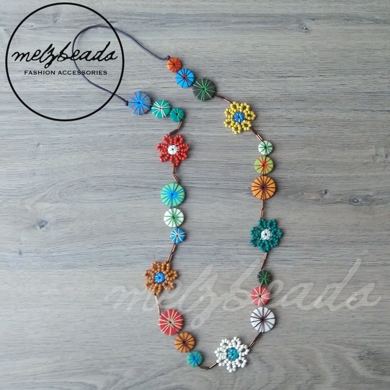 Wooden flower online necklace